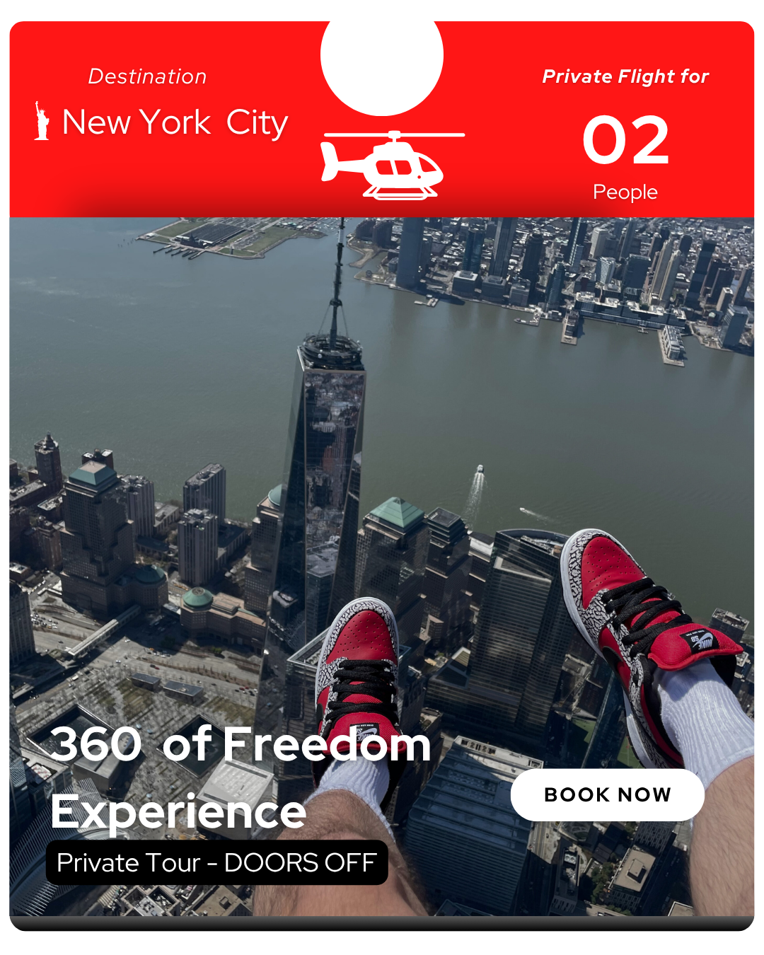 360 OF FREEDOM EXPERIENCE (22-27 min) DOORS OFF |Private for 2 or 3 passengers