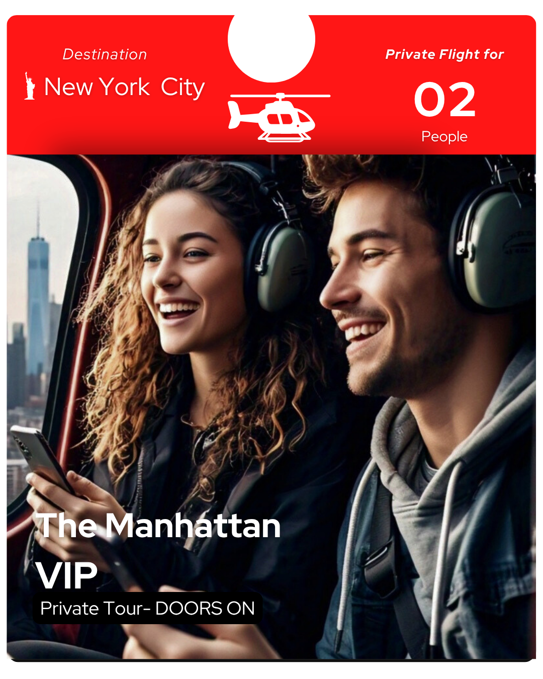 THE MANHATTAN VIP - (30-35 min ) -Private for 2 or 3 passengers |DOORS ON