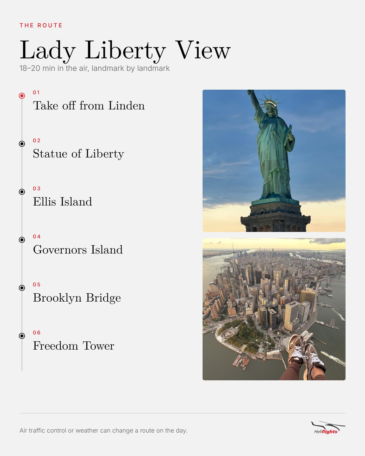 Lady Liberty View, route and landmarks