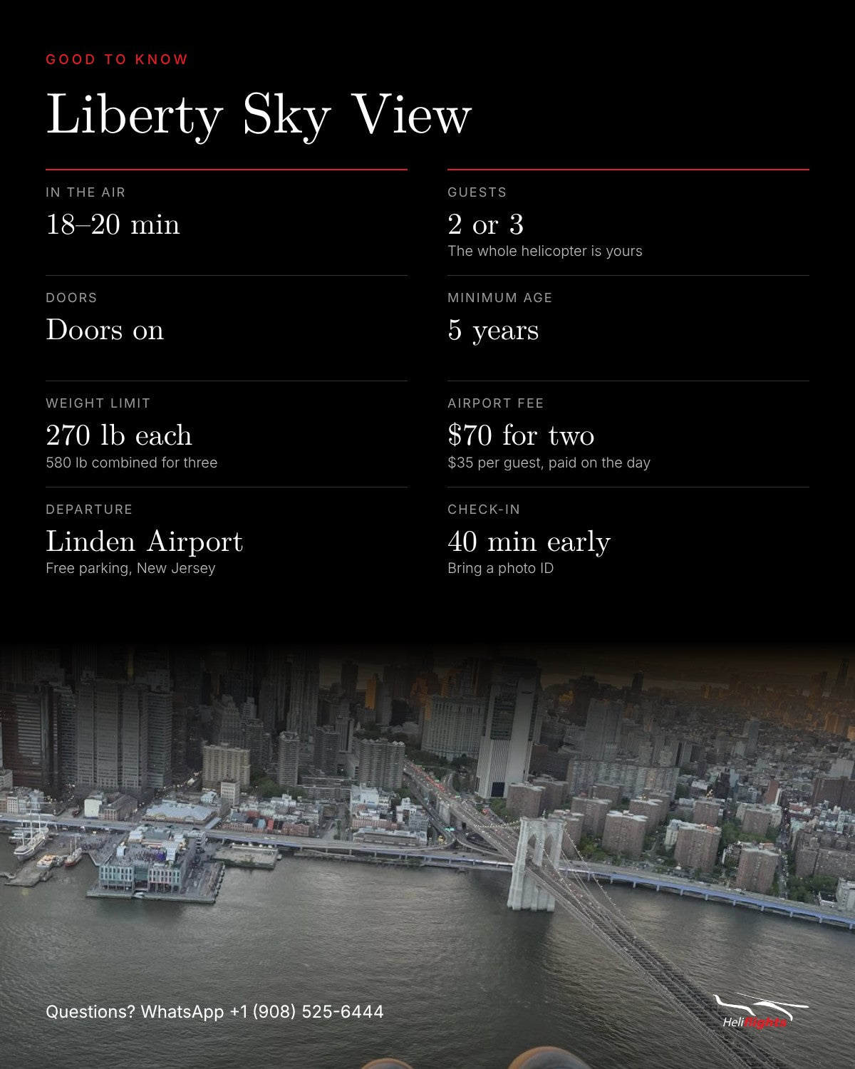 Liberty Sky View, flight details and good to know
