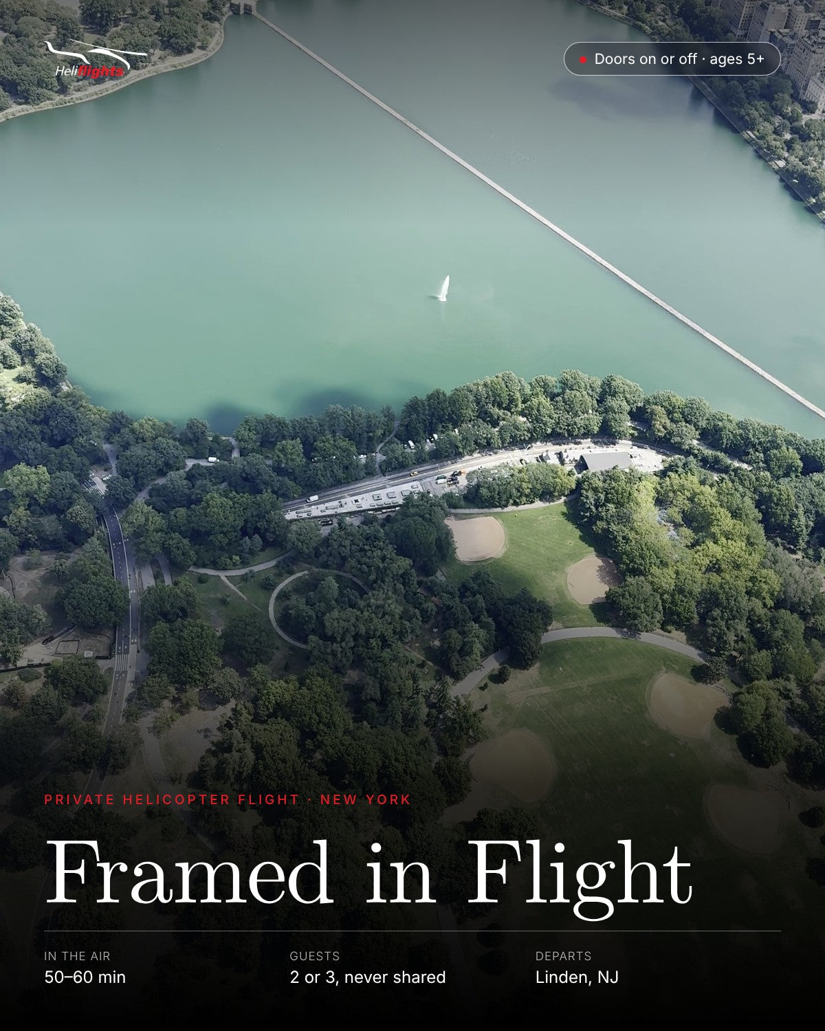 Framed in Flight, private helicopter flight over New York City