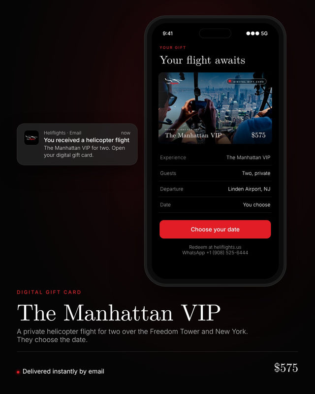 The Manhattan VIP digital gift card on a phone