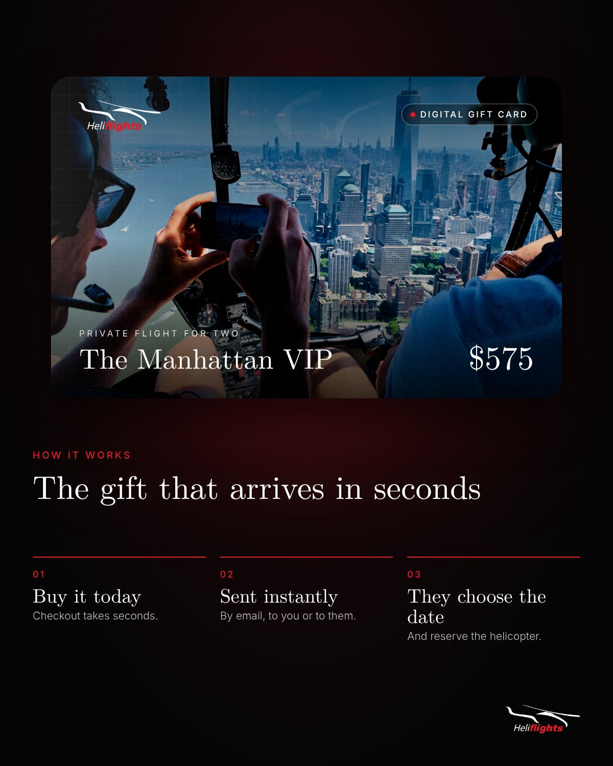 The Manhattan VIP digital gift card, how it works
