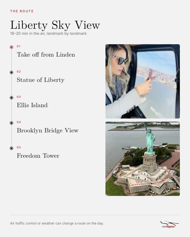 Tour privado en helicóptero Liberty Sky View con puertas cerradas