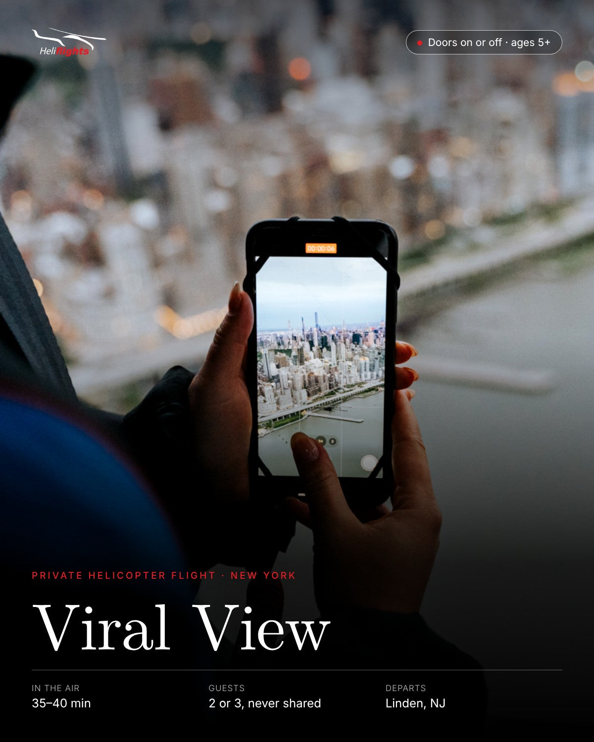 Vuelo en helicóptero para creadores de contenido de Viral View