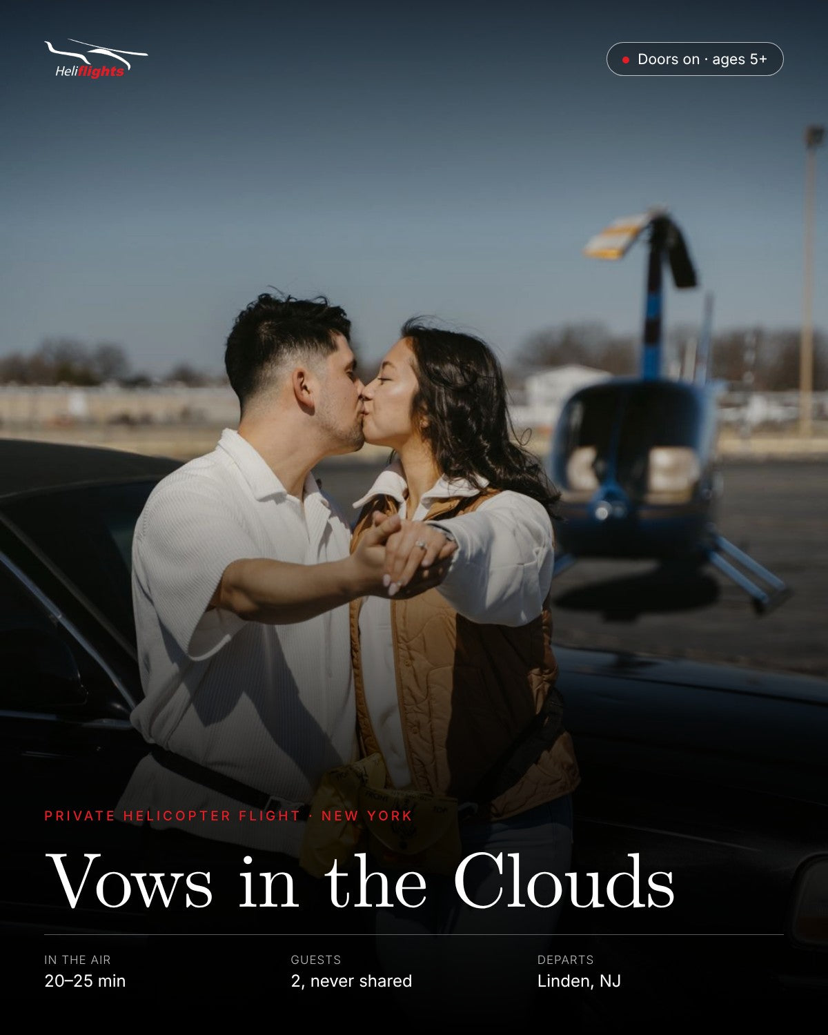 Vuelo de propuesta de matrimonio en helicóptero "Vows in the Clouds"